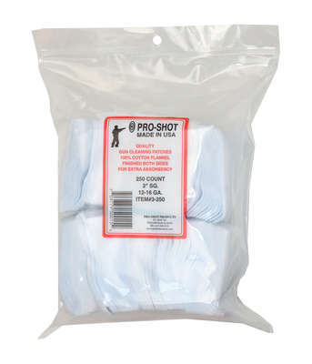 Cleaning Equipment Pro Shot Products Patch PRO-SHOT PATCH 12-16 GAUGE 3" 250CT